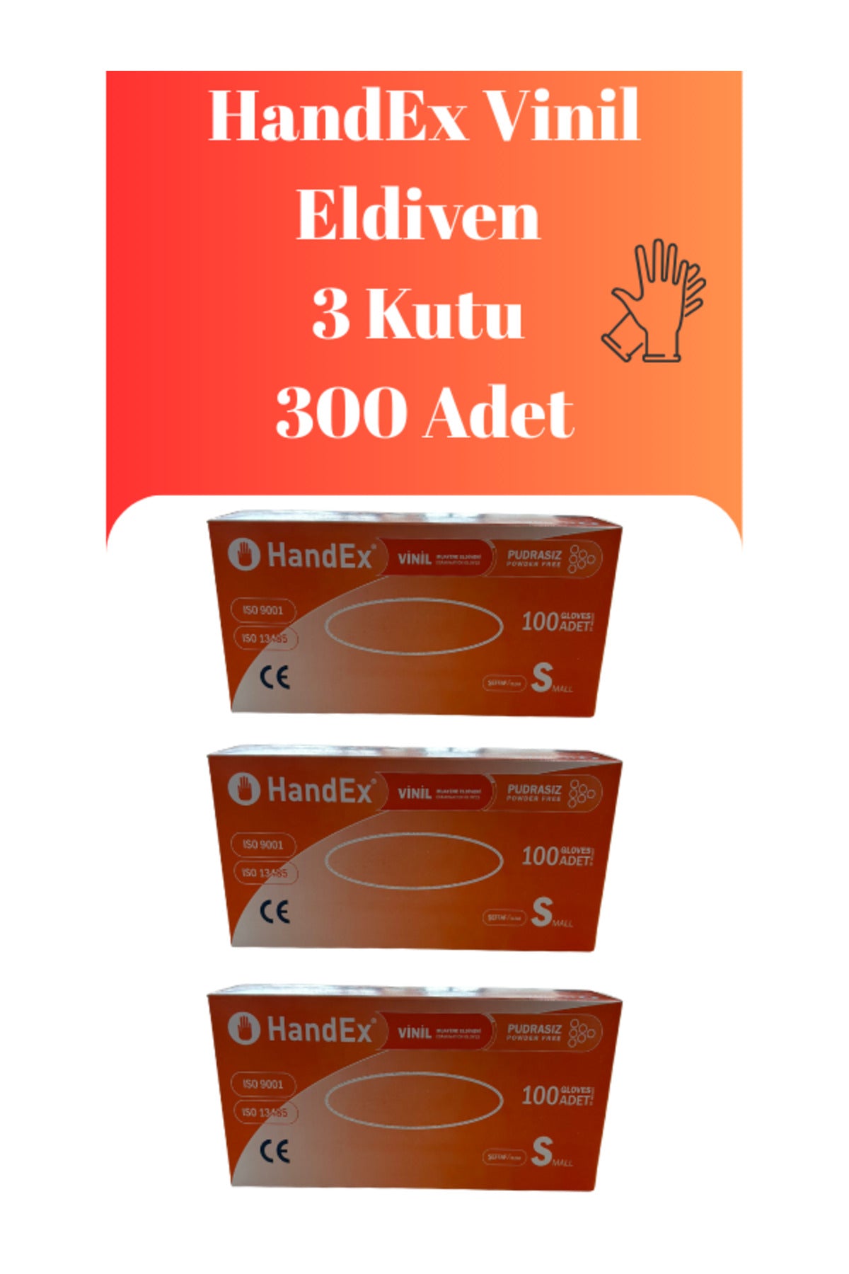 Vinil Muayene Eldiveni S Beden 3 Adet