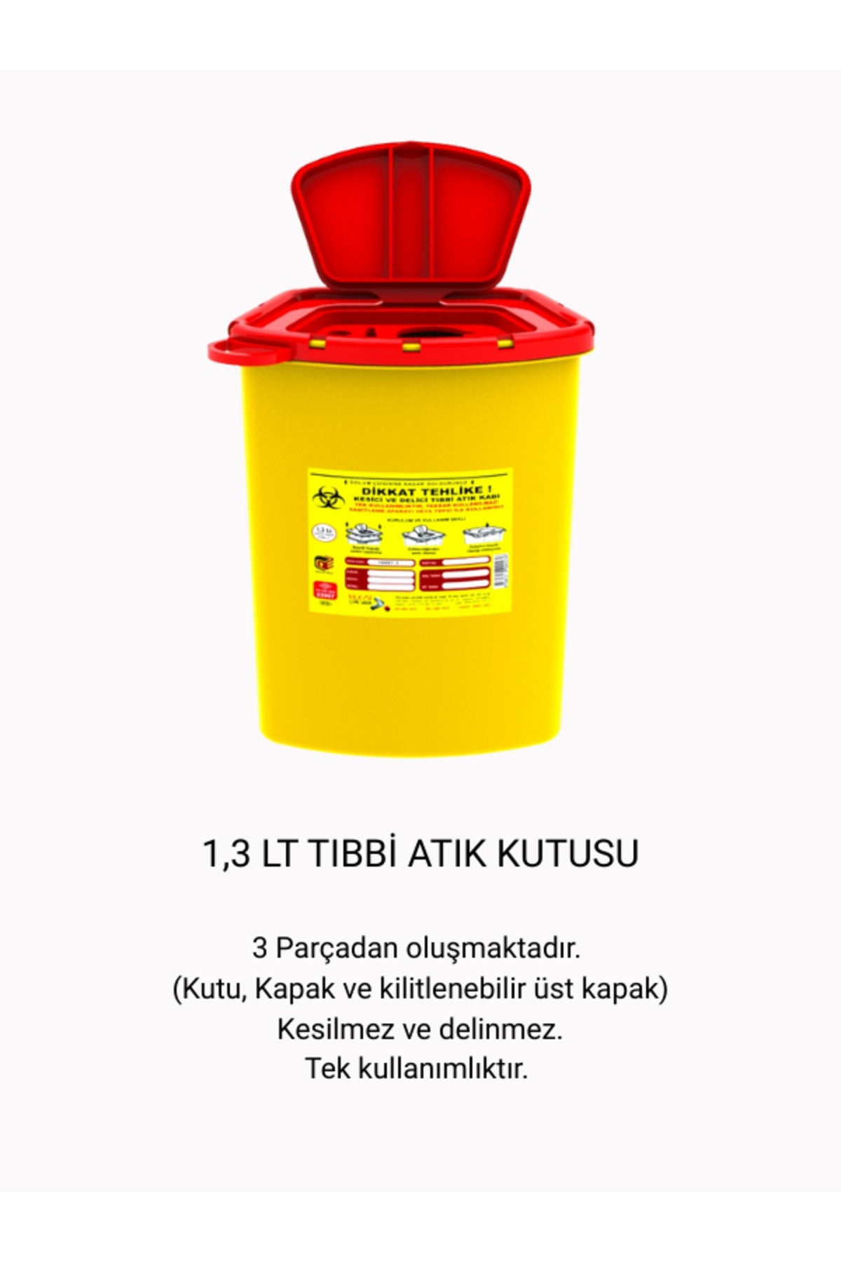 1,3 Lt Tıbbi Atık Kutusu 5'li