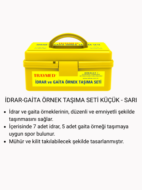 İdrar - Gaita Örnek Taşıma Çantası Küçük - Sarı