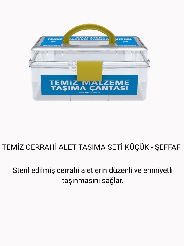 Temiz Malzeme Taşıma Çantası Küçük - Şeffaf